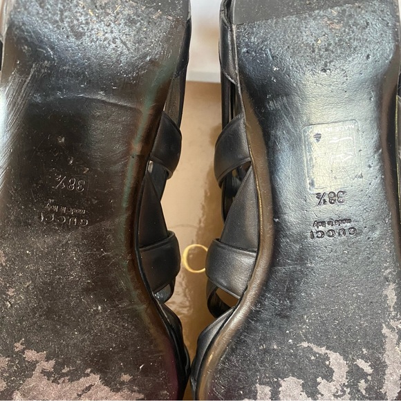 GUCCI WOMEN'S SANDALS GLADIATOR LEATHER ZIP-UPS (GGW2602) Lifford Nero 38.5 - Picture 6 of 13